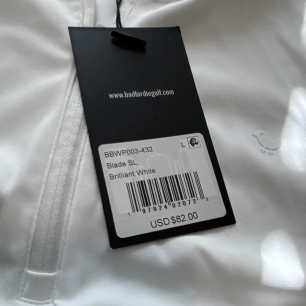 Bad Birdie Blade SL Brilliant White Sleeveless Women's Golf Polo Shirt L 1/4 Zip - Picture 2 of 7